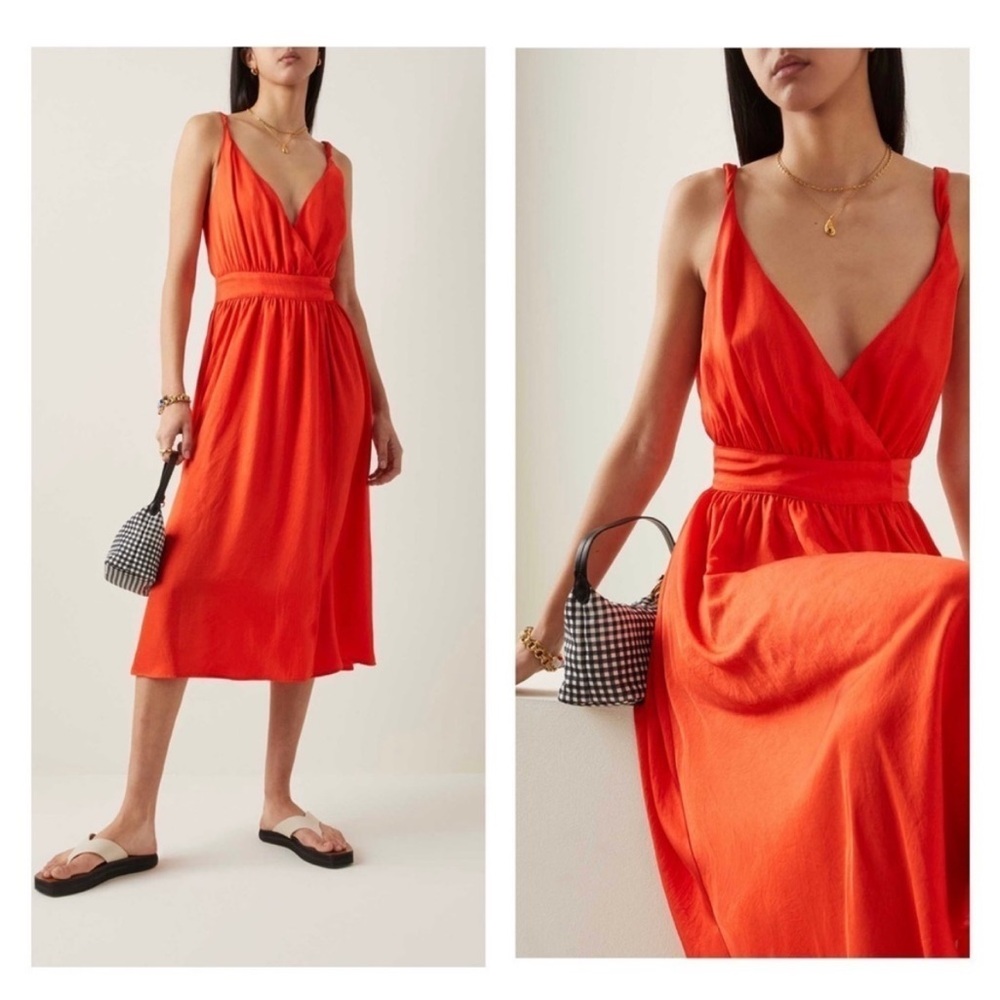 Ciao Lucia hydra midi wrap dress poppy - Picture 2 of 8